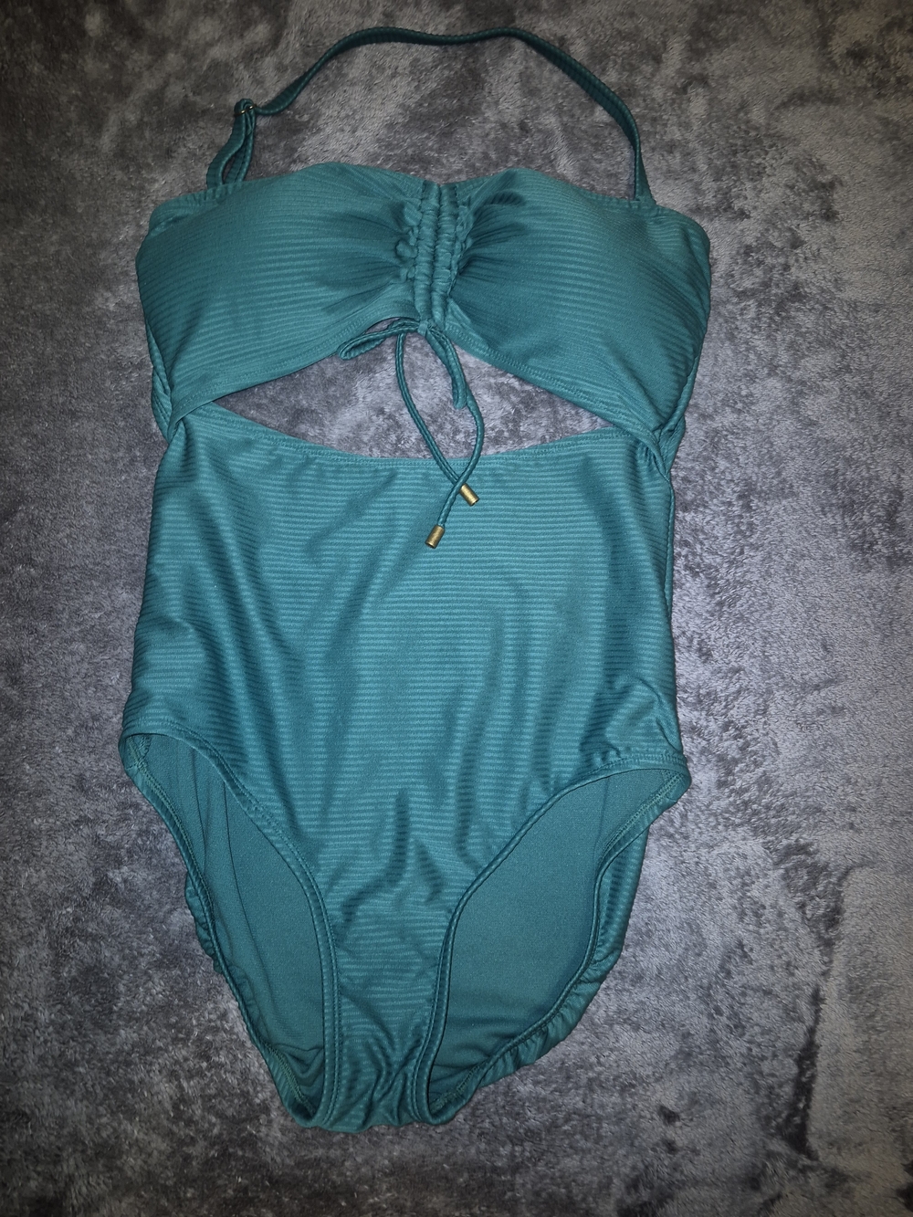 Kids Teal One-Piece Swimsuit with Front Cutout